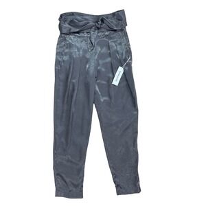 Overlover Womens Gray Pants Sz 0 Shimmer Metallic Cocktail Chic Quiet Luxury